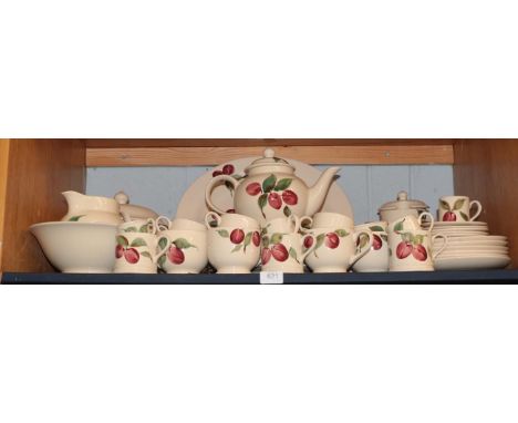 An Emma Bridgewater Red Plum pattern dinner/tea service, printed marks, comprising tureen and cover; meat plate; fruit bowl; 