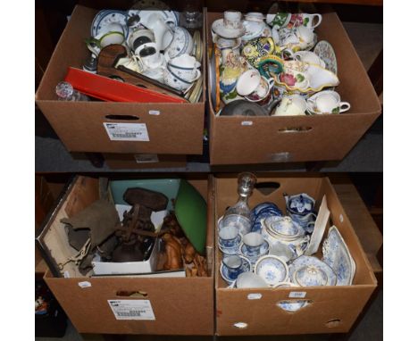 A quantity of decorative ceramics, including a blue and white Felspar part tea service, Doulton dinner wares, pink ground Ayn