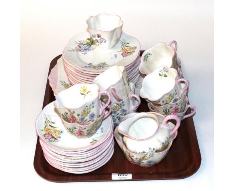 Shelly Wild Roses, pattern No.13668 twelve place setting tea service