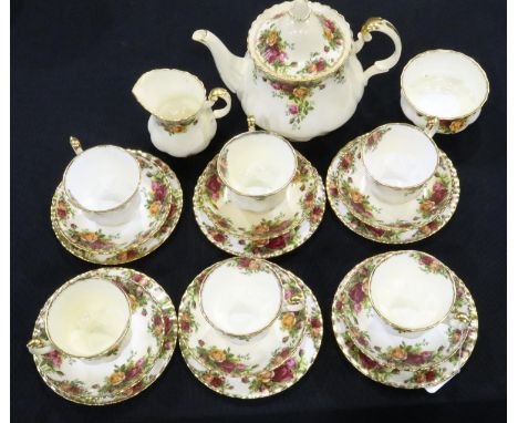 Royal Albert twenty one piece tea service in The Old Country Roses pattern. Not available for in-house P&amp;P 