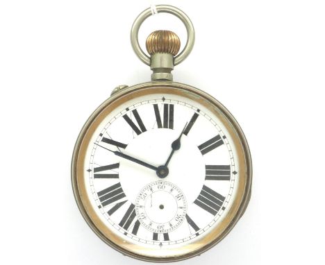 Goliath pocket watch, dial D: 64 mm, working at lotting, lacking second finger. P&amp;P Group 1 (£14+VAT for the first lot an