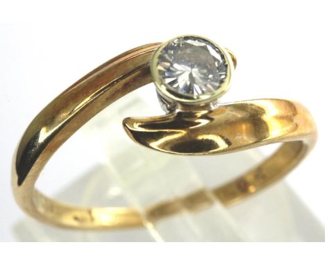 9ct gold diamond solitaire ring, size K, 0.3cts, hallmarks rubbed, 1.5g. P&amp;P Group 1 (£14+VAT for the first lot and £1+VA