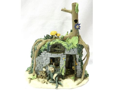 SF Dixon signed and dated 1975 Trolls House, purchased from Portland Gallery Manchester, H: 20 cm. P&amp;P Group 3 (£25+VAT f