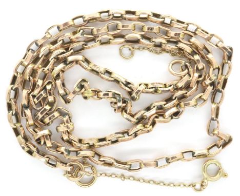 9ct rose gold neck chain, L: 54 cm (excluding safety chain), 6.6g. P&amp;P Group 1 (£14+VAT for the first lot and £1+VAT for 