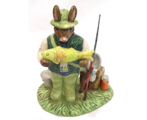 Royal Doulton Bunnykins figurine, Caught A Whopper, H: 12 cm, boxed. No cracks, chips or visible restoration. P&amp;P Group 1