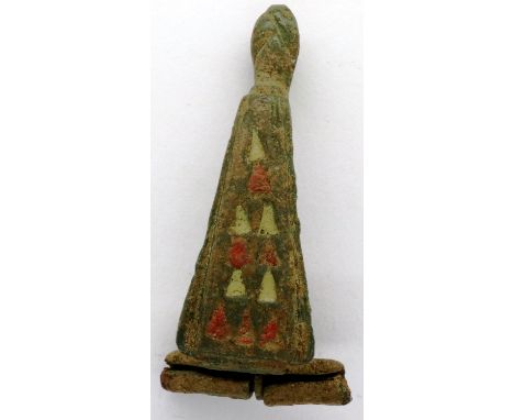 6th century, Anglo Saxon enamelled fibula, intact, L: 38 mm. P&amp;P Group 0 (£5+VAT for the first lot and £1+VAT for subsequ