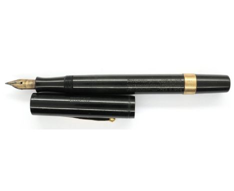 Watermans Ideal fountain pen with 9ct gold band. P&amp;P Group 1 (£14+VAT for the first lot and £1+VAT for subsequent lots) 