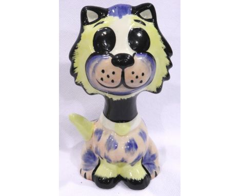 Lorna Bailey cat, Muppet, H: 13 cm. No cracks, chips or visible restoration. P&amp;P Group 1 (£14+VAT for the first lot and £