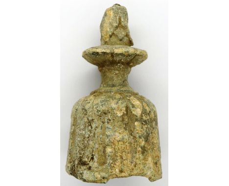 Crusades Christian stone Pilgrim bell for rituals, H: 62 mm. P&amp;P Group 0 (£5+VAT for the first lot and £1+VAT for subsequ