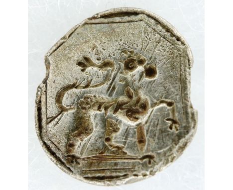 Silver Intaglio of Heraldic Horse, Medieval period, D: 11 mm. P&amp;P Group 0 (£5+VAT for the first lot and £1+VAT for subseq