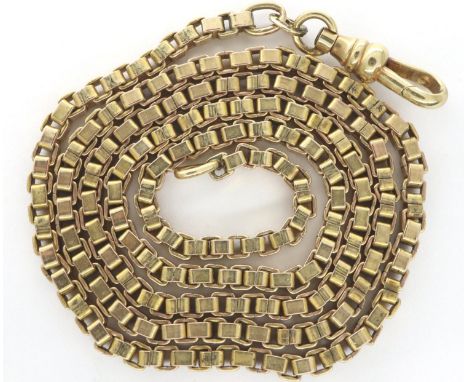 9ct gold heavy gauge box-link neck chain, L: 50 cm, 19.3g. P&amp;P Group 1 (£14+VAT for the first lot and £1+VAT for subseque
