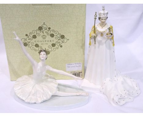 Coalport limited edition figurine, Odette The White Swan from The Darcey Bussell Collection, boxed, with a further Coalport f