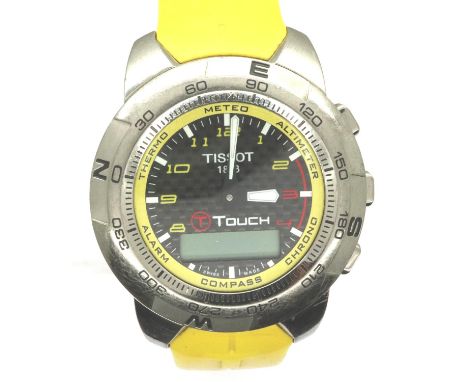 Tissot: 1853 Touch wristwatch Nascar special edition, requires battery. P&amp;P Group 1 (£14+VAT for the first lot and £1+VAT