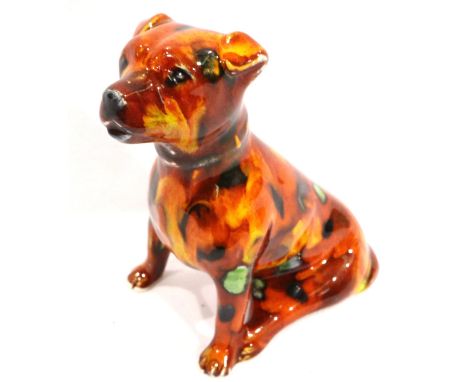Anita Harris Staffie, signed in gold, H: 10 cm. P&amp;P Group 1 (£14+VAT for the first lot and £1+VAT for subsequent lots) 