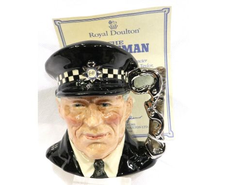 Royal Doulton limited edition character jug, The Policeman D6852 2753/5000. P&amp;P Group 1 (£14+VAT for the first lot and £1