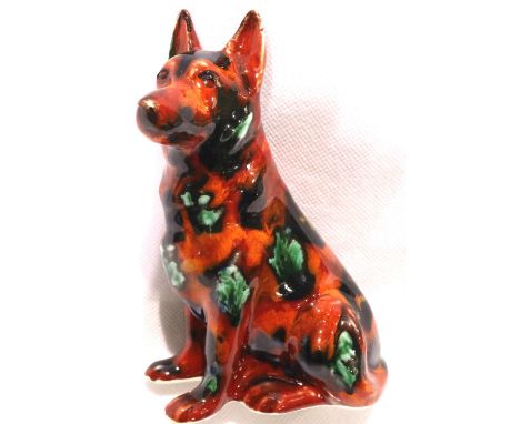 Anita Harris Alsatian, signed in gold, H: 10 cm. P&amp;P Group 1 (£14+VAT for the first lot and £1+VAT for subsequent lots) 
