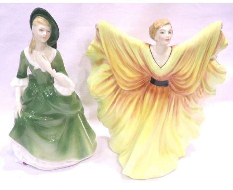 Two Royal Doulton figurines, Celeste HN 3322 and Annette HN 3495, largest H: 18 cm. P&amp;P Group 2 (£18+VAT for the first lo