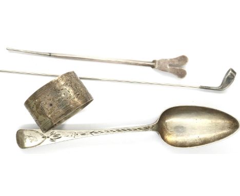Four items of mixed hallmarked silver, combined 60g. P&amp;P Group 1 (£14+VAT for the first lot and £1+VAT for subsequent lot