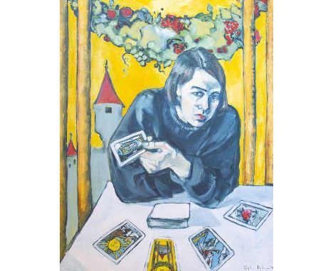 &nbsp;Sophie Dickens (British, 20th Century), 'Gemma', signed and dated 1990 l.r., titled on National Portrait Gallery BP Por