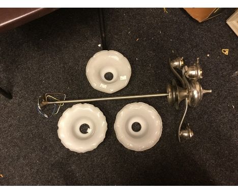 C.P. Ceiling light with three frilled glass shades