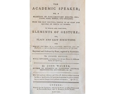 Collection of 18th &amp; 19th century books to include The Academic Speaker, by John Walker, 1791; Don Juan, by Lord Byron, 1