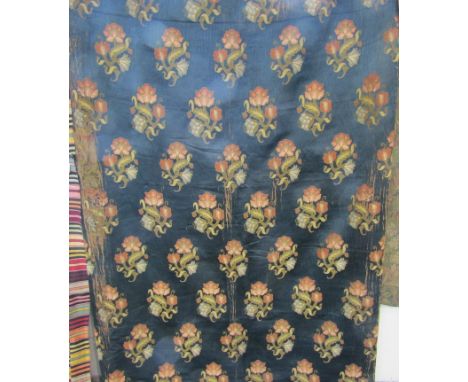 Indigo silk and wool tapestry Portière panels - transidual Aesthetic movement, Arts &amp; Crafts period.