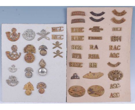 A collection of cap badges to include 23rd Royal Welsh Fusiliers, 52nd (Oxfordshire) Regiment of Foot, 90th (Perthshire Volun