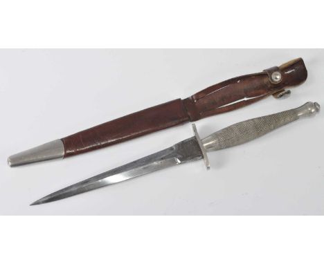 A Fairbairn-Sykes 1st Pattern Commando fighting knife, the 17cm double edged spear-point blade marked to the ricasso The F-S 