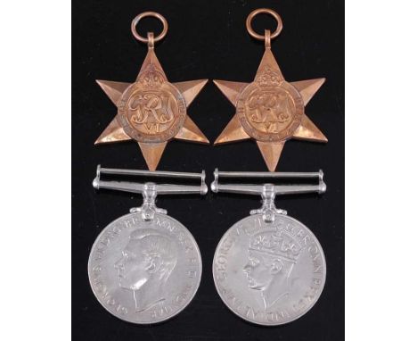 A group of four WW II medals, to include 1939-1945 Star, Burma Star, Defence and War in OHMS box (no address), together with 