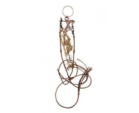 dating: 19th Century provenance: South America, Iron, 'U'-bit with roller, silver side studs, complete with silver bridle and