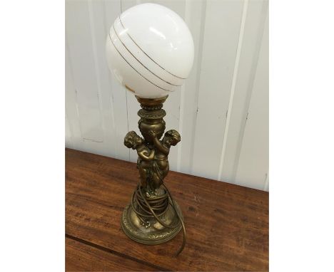 Brass lamp with shade
