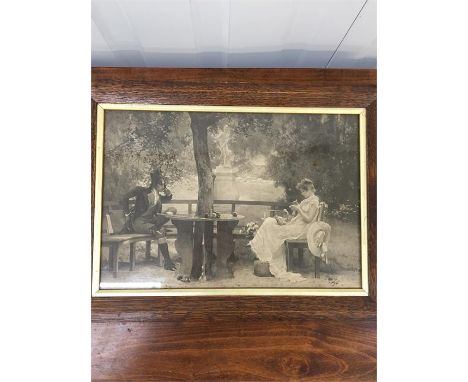Lithograph titled In Love