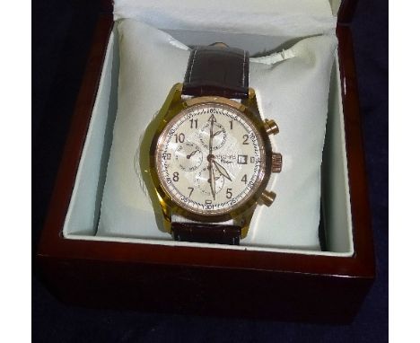 A brand new Sekonda Classique automatic wristwatch, the white enamel dial with month, week and hour subsidiary dials, date ap