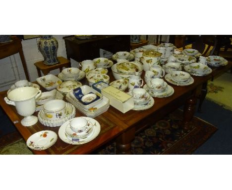 A large quantity of Royal Worcester 'Evesham' pattern tablewares, to include tureens, flan dishes, plates, bowls, tea pot, mi