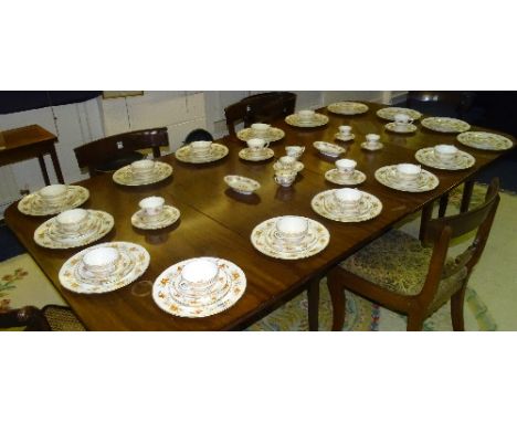 A large quantity of Royal Worcester porcelain 'Chamberlain' dinner and tea wares, as designed for the Prince Regent 1811, to 