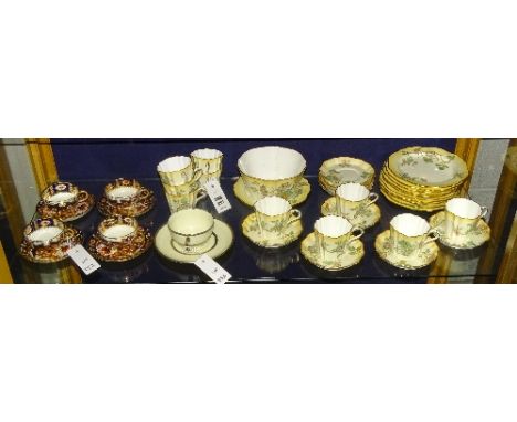 A mixed lot of tea china, to include a 32 piece Wedgwood Etruria set, a late Victorian eight piece Imari set in the style of 