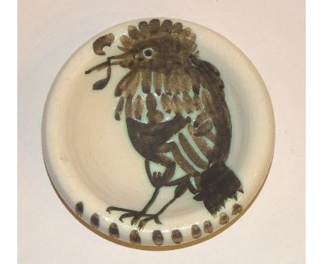Pablo Picasso (Spanish 1881-1973)'Oiseau au Ver (Bird with Worm)'Ceramic Madoura bowl, stamped to base with painted 'Edition 
