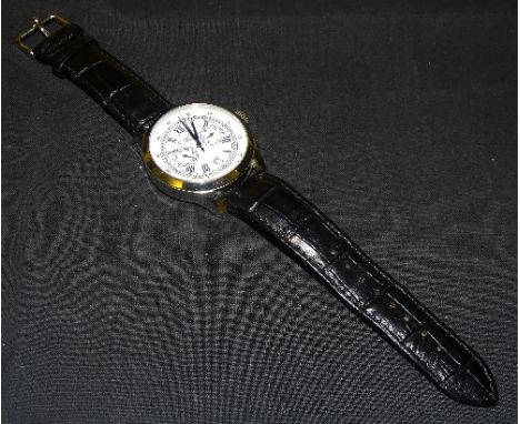 A Constantin Weisz gentleman's wristwatch, the white enamel dial with Roman & Arabic numerals, day and month subsidiary dials