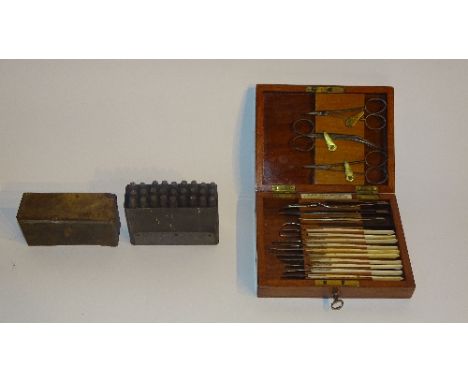 A 19th century mahogany cased disection kit by S Maw, Son & Thompson London, with plain brass cartouche to top, interior mark