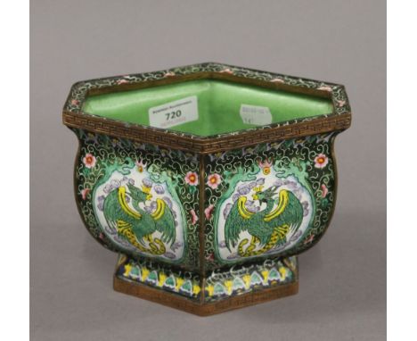 A Chinese enamel decorated planter. 19 cm wide.