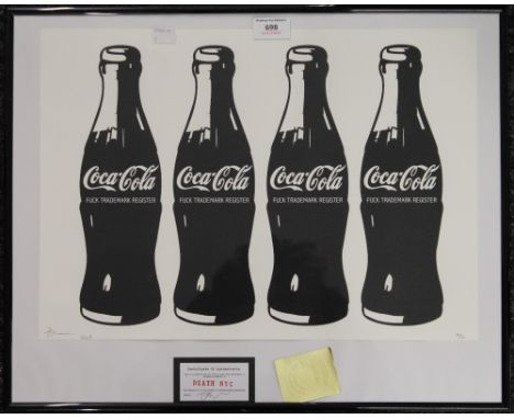 Death NYC, Coca-Cola, print, signed, framed and glazed. 44.5 x 32 cm.