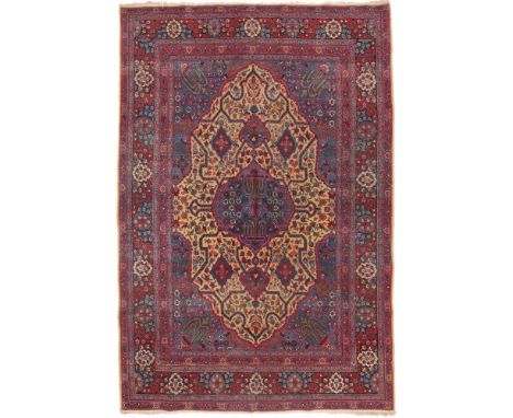 A YAZD CARPET   CIRCA 1910 approximately 292 x 191cm   Condition Report:  Wear to carpet overall consistent with age and use.