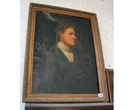 Gilt framed portrait of lady A/F