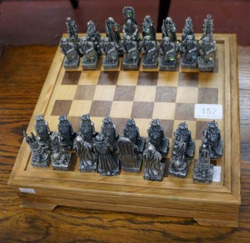 Tudor Mint chess set - Pewter and Swarovski crystals