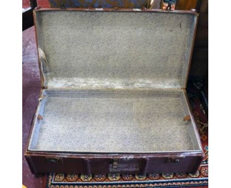 Old canvas travelling trunk