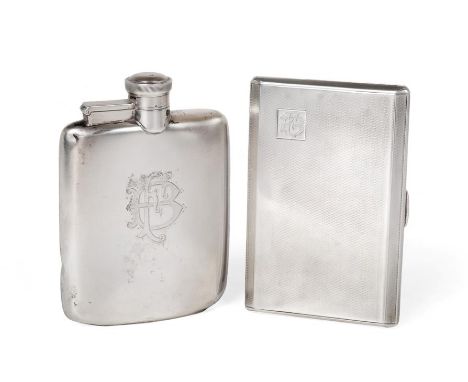 A George VI Silver Hip-Flask and a George VI Silver Cigarette-Case, The Hip-Flask by James Dixon Dixon and Sons, Sheffield, 1