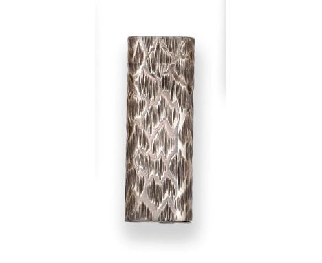 An Italian Silver-Mounted Cigarette-Lighter, Retailed by Cartier, Paris, 20th century, with an overall textured finish, 7cm h