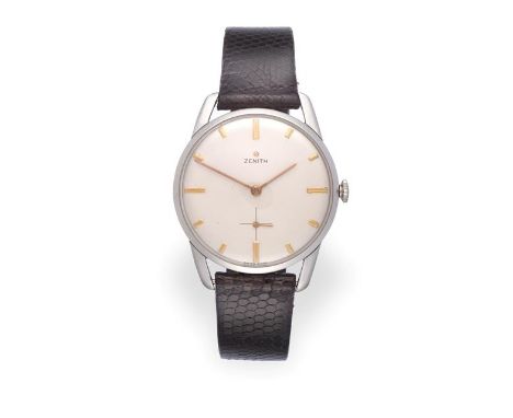 A Stainless Steel Oversized Wristwatch, signed Zenith, circa 1965, (calibre 40T) lever movement signed and numbered 5530803, 