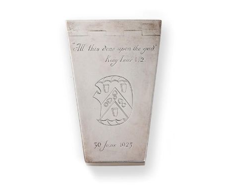 A George V Silver Snuff-Box, by Henry Wigfull, Sheffield, 1924, Britannia Standard, in the shape of a gad of steel, the hinge