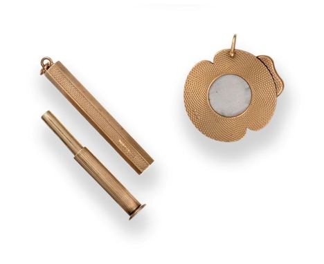A Elizabeth II Gold Cigar-Cutter and an Elizabeth II Gold Cigar-Pierce, The Cigar-Cutter by Ramsden and Roed Ltd., London, 19